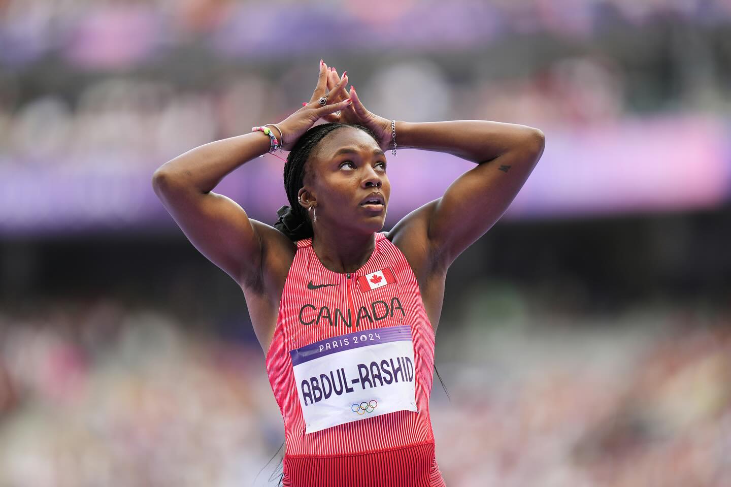 Mariam Abdul-Rashid competing on the track